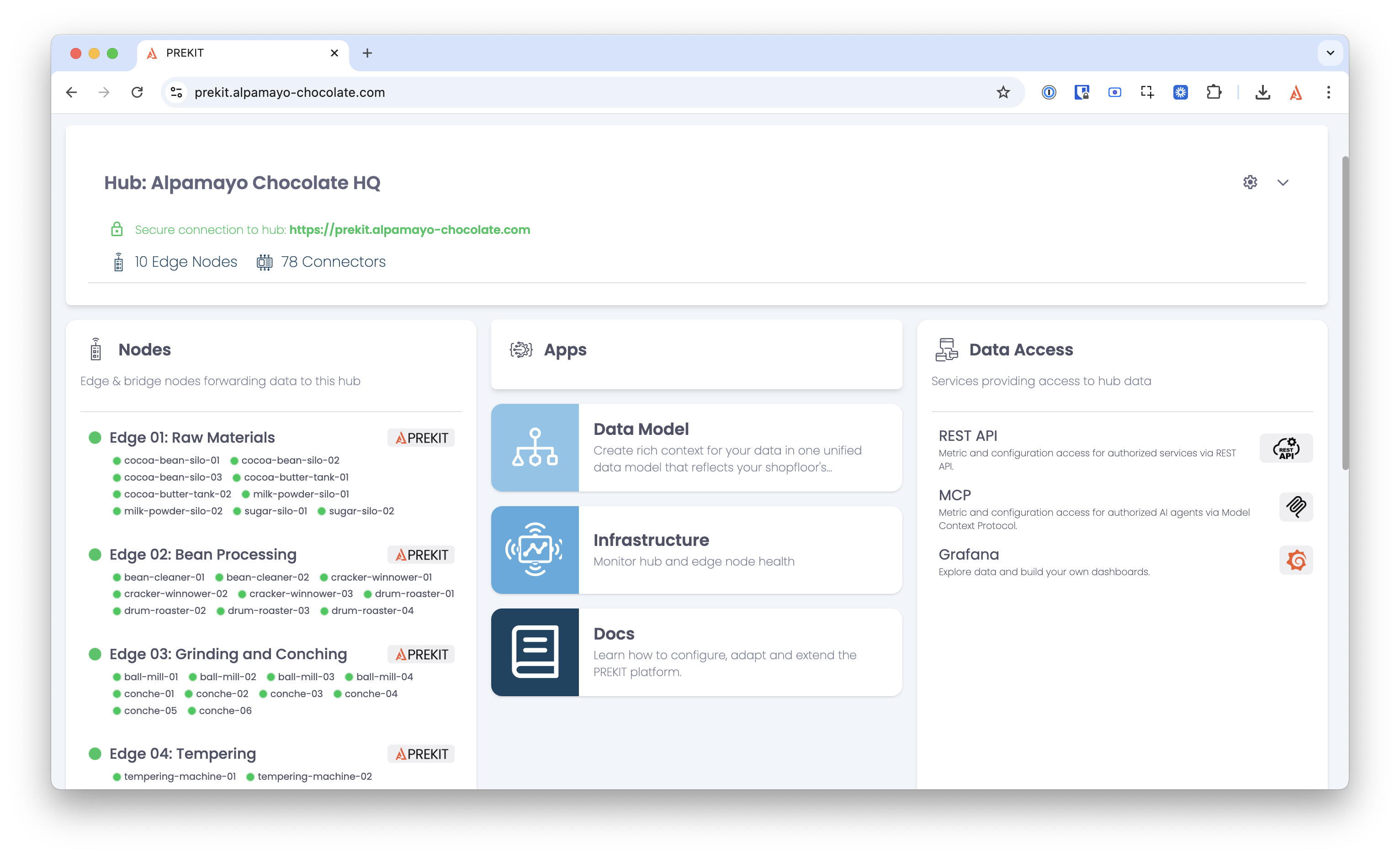 PREKIT Edge Nodes & Hub screenshot